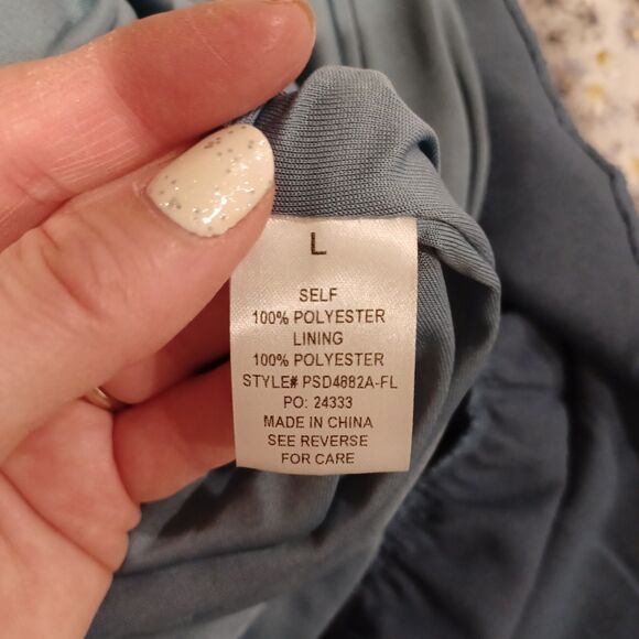 NWT Baltic Born Kesler Midi Dress Blue Size L Sweatheart Neckline Flutter Sleeve - Picture 13 of 13